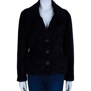 See by Chloe black fur jacket Black Textured Jacket women’s size 8